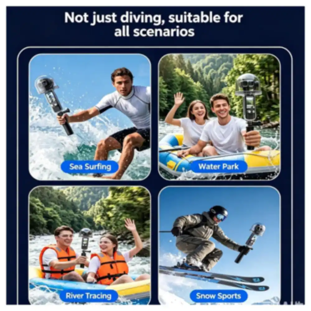 eWINNER IPX8 50 m Waterproof Diving Housing for DJI Osmo Pocket 4 Pro, Clear PC Dome Case with 316 Stainless Steel Buttons and Anti-Fog Inserts for Snorkeling and Diving - 1R-NS1B-1D33 - Image 6