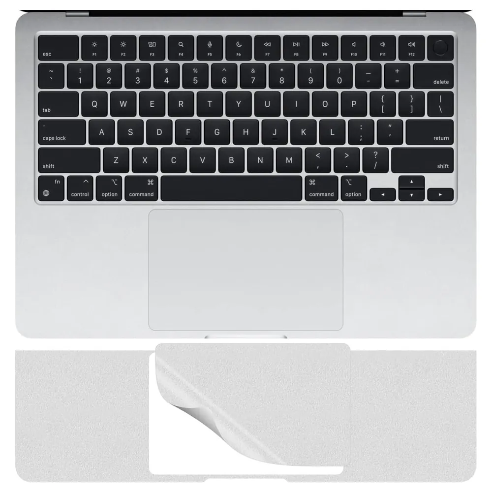 eWINNER Palm Rest and Trackpad Protector Skin for MacBook Air 13.6 Inch M2 M3 A2681 A3113 2022-2024, Ultra Thin 0.2mm Silver Wrist Rest Cover - GL-JANK-4BNX