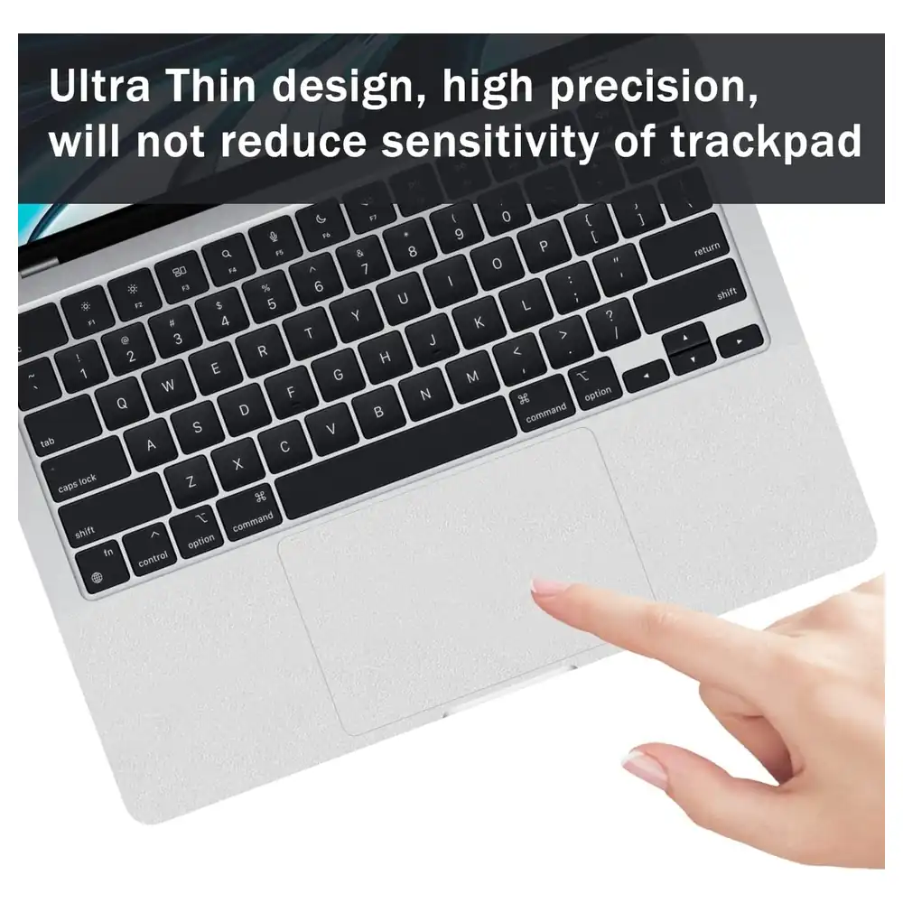 eWINNER Palm Rest and Trackpad Protector Skin for MacBook Air 13.6 Inch M2 M3 A2681 A3113 2022-2024, Ultra Thin 0.2mm Silver Wrist Rest Cover - GL-JANK-4BNX - Image 6