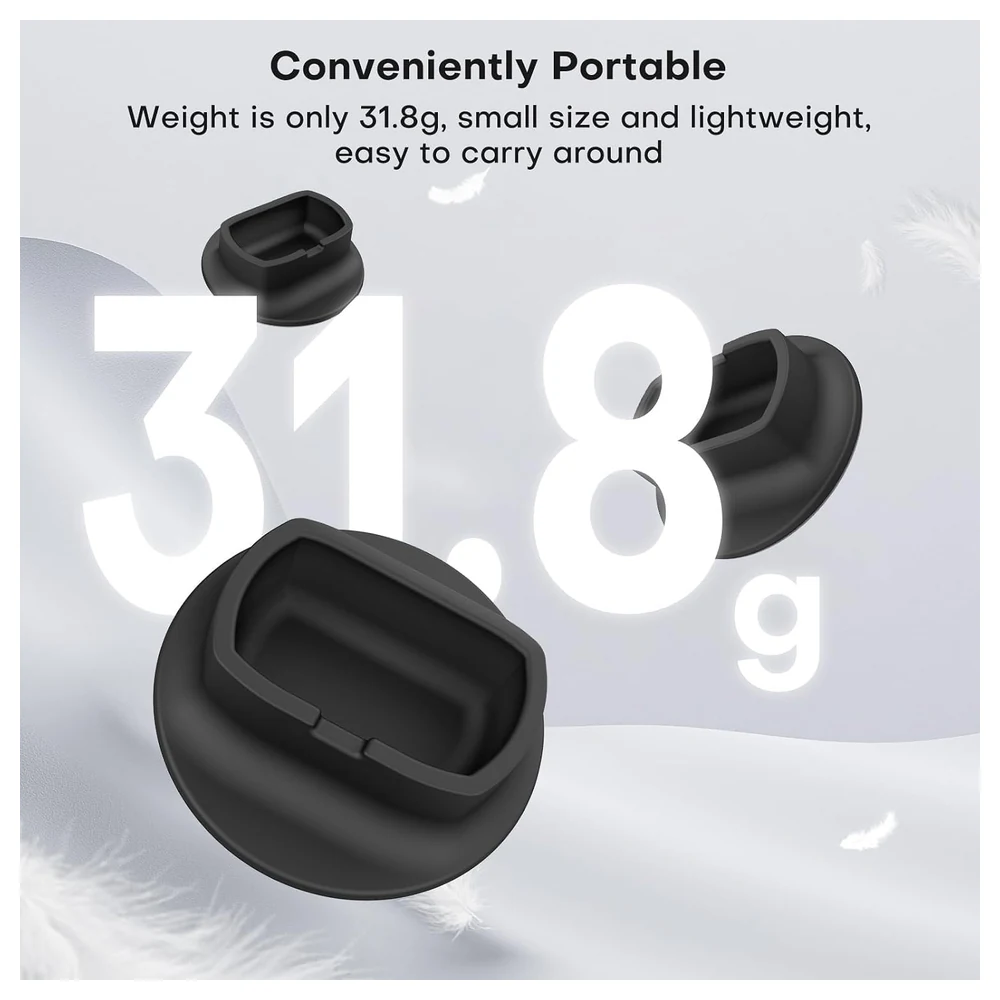 eWINNER Silicone Desktop Stand Base for Insta360 X4, Non-Slip Camera Mount Base with Charging Access, Scratch Protection and Wide Flat Bottom, Black - 59-ISBV-KNEO - Image 6