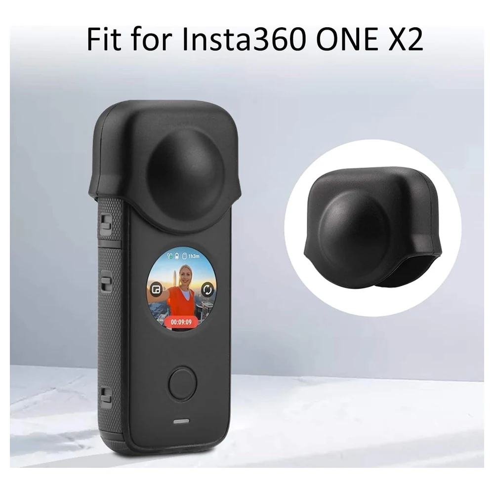 eWINNER Silicone Lens Cap for Insta360 ONE X3 and ONE X2, Detachable Protective Lens Cover, Anti-Slip, Drop and Scratch Resistant, Black - 1R-EOOJ-YAQ6 - Image 2