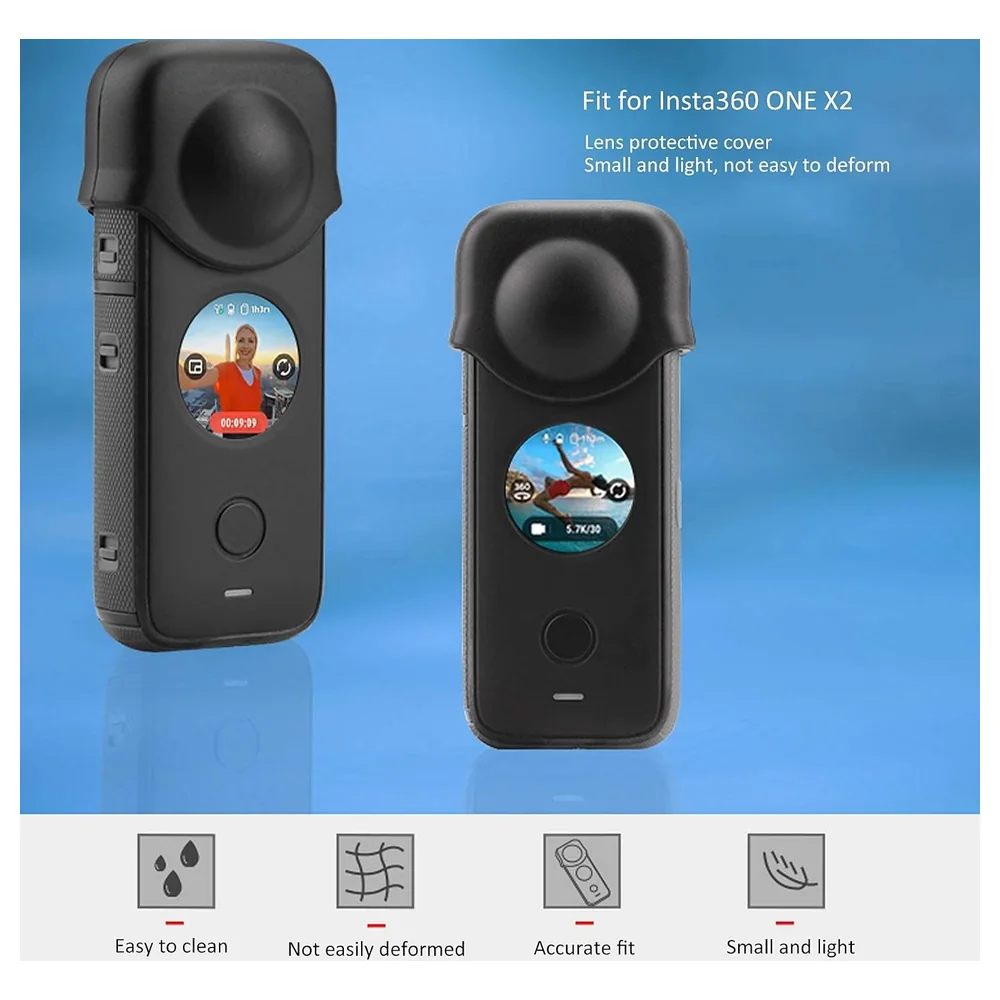eWINNER Silicone Lens Cap for Insta360 ONE X3 and ONE X2, Detachable Protective Lens Cover, Anti-Slip, Drop and Scratch Resistant, Black - 1R-EOOJ-YAQ6 - Image 4