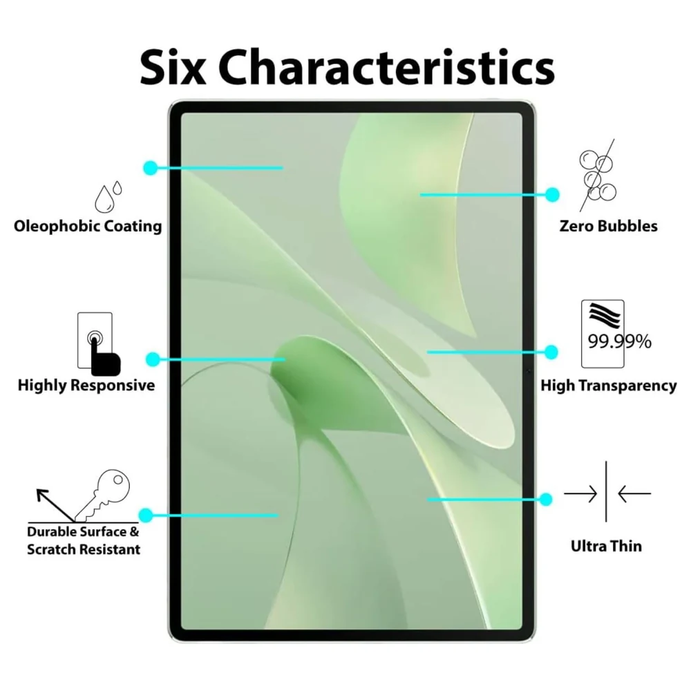 eWINNER 2 Pack 9H Tempered Glass Screen Protector for Huawei MatePad 12 X and MatePad Air 2024, HD Clear, Anti-Scratch, Anti-Fingerprint, 2.5D Rounded Edges - Y5-JQIQ-HRC5 - Image 3